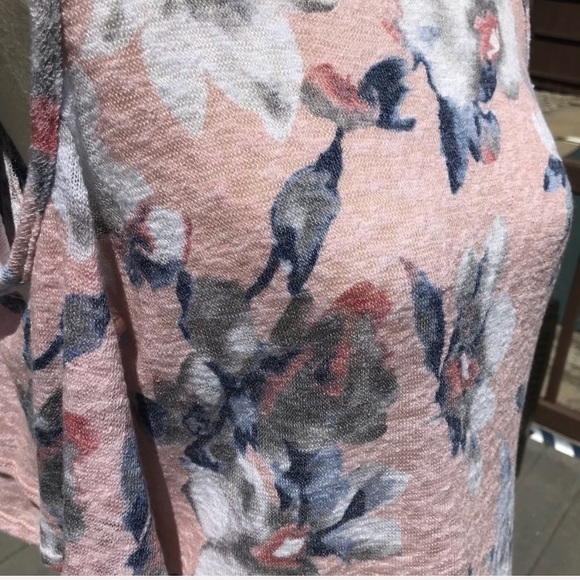 LAST 1! French Terry Floral Cold Shoulder Top - Picture 8 of 8